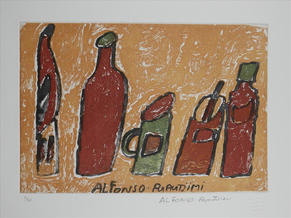 Still Life with Bottles & Carving