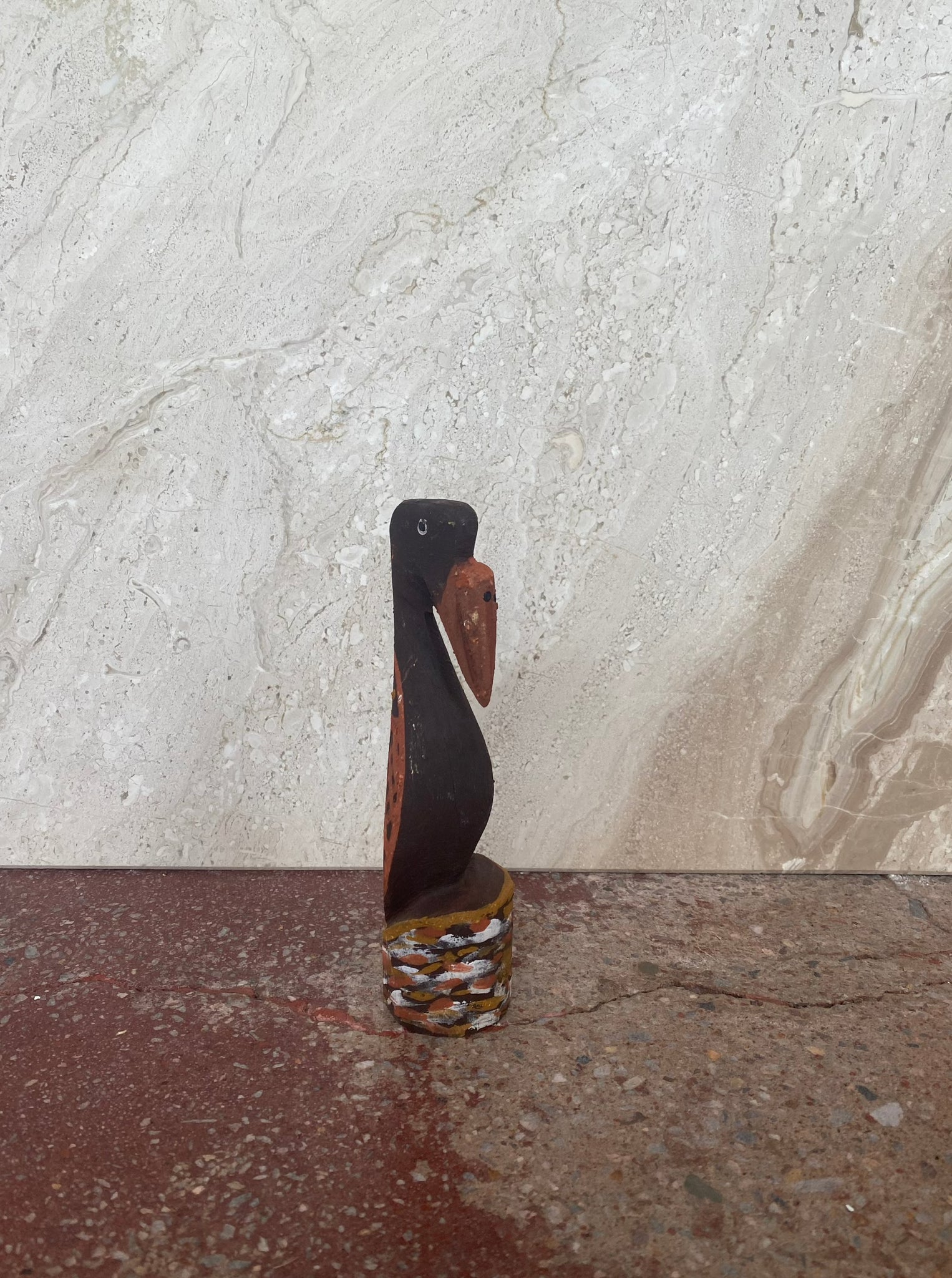 Hand-Painted Bird Carving